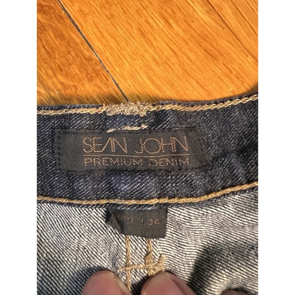 Sean John Garvey Jeans Mens 40x34 Baggy Relaxed Dark Denim Hip Hop Y2K - Picture 5 of 9